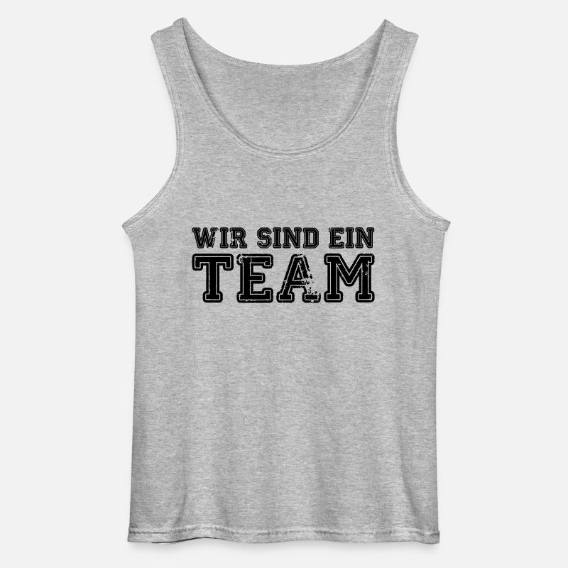 wir_sind_ein_team - Gildan Männer Tank Top - Grau meliert