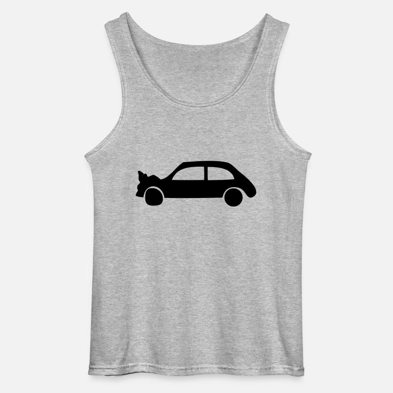 Crash Auto - Unfall - Gildan Männer Tank Top - Grau meliert