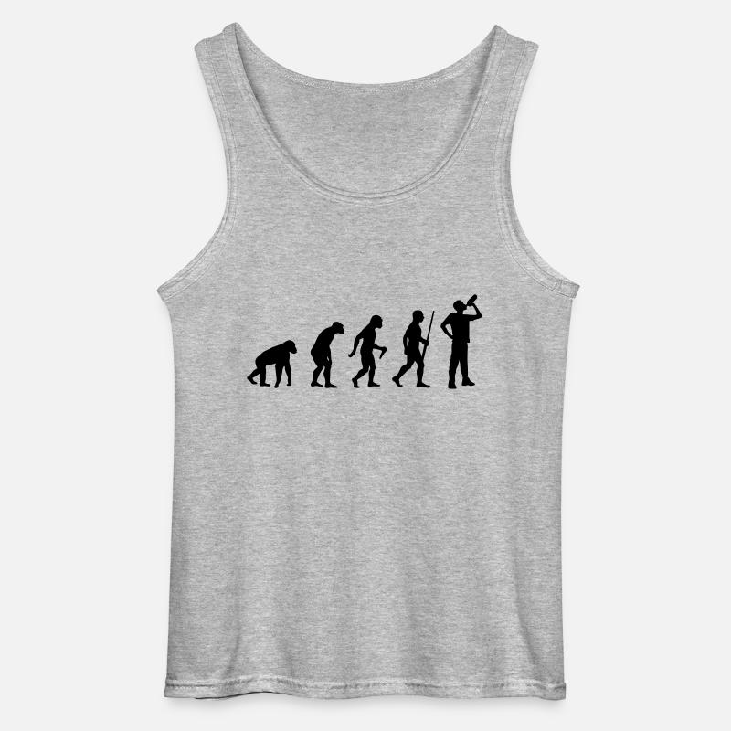 Beer Drinking Evolution - Gildan Männer Tank Top - Grau meliert