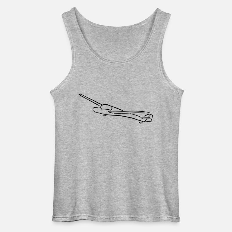 Segelflugzeug - Gildan Männer Tank Top - Grau meliert