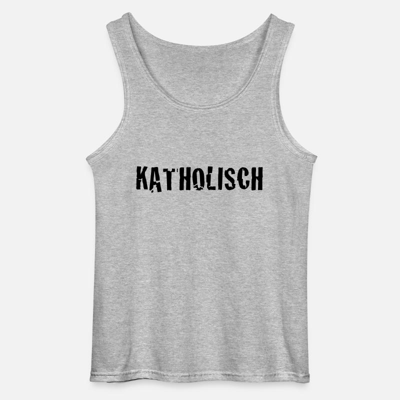 katholisch - Gildan Männer Tank Top - Grau meliert