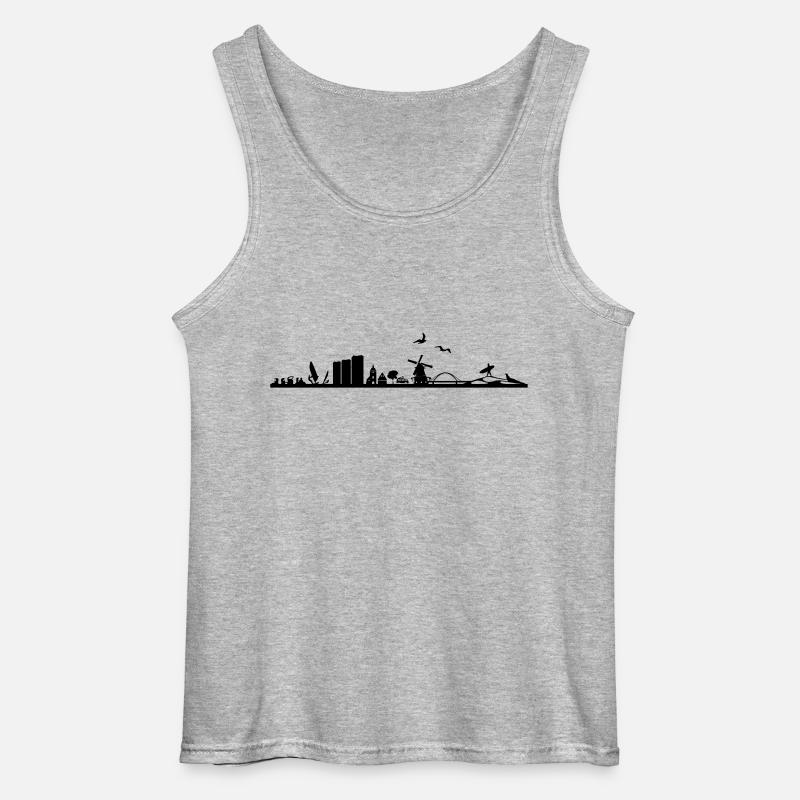 Skyline - Fehmarn - Gildan Männer Tank Top - Grau meliert