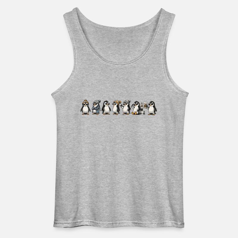 Coole Pingus - Gildan Männer Tank Top - Grau meliert