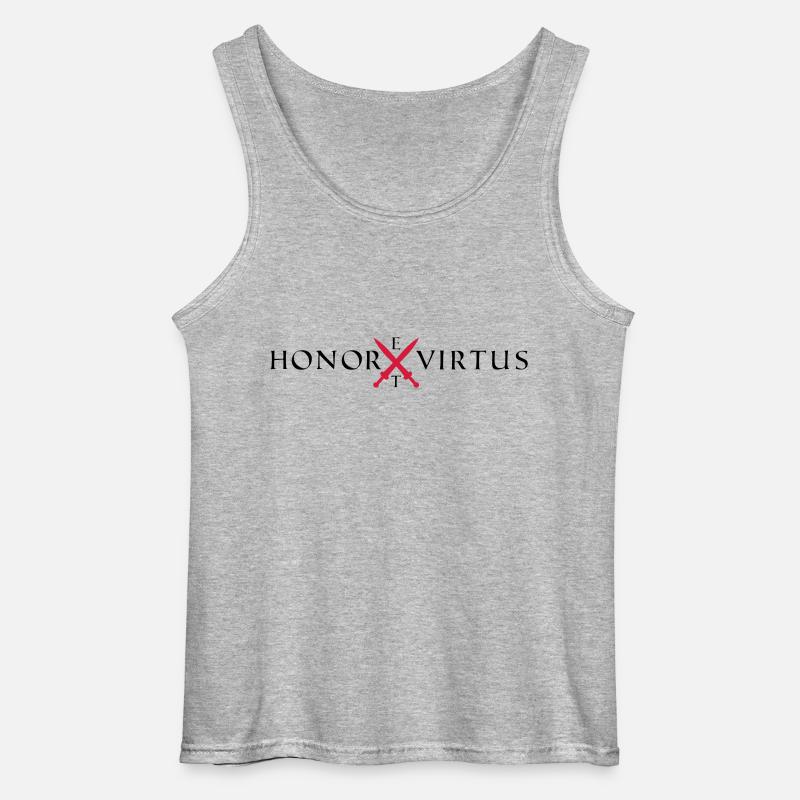 Honor Virtus 2 - Gildan Männer Tank Top - Grau meliert