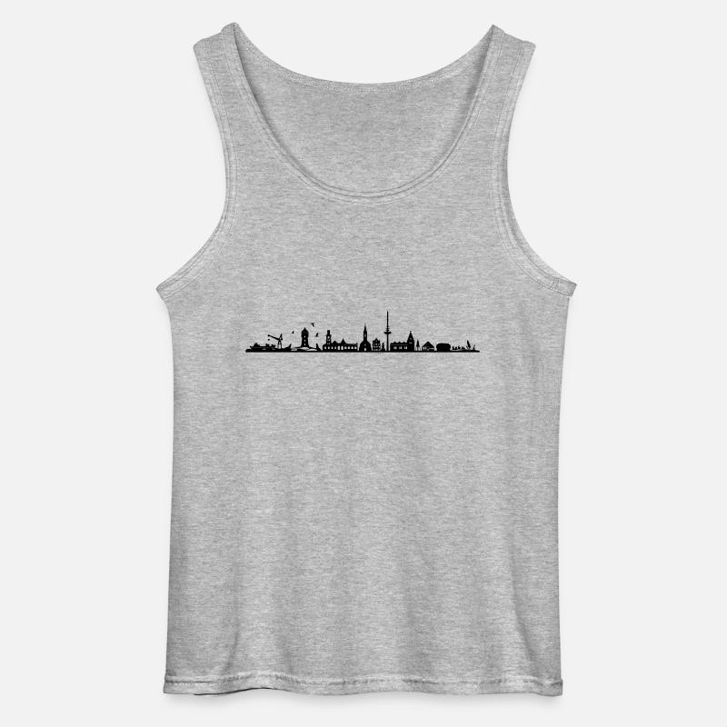 Skyline - Küste Cuxhaven - Gildan Männer Tank Top - Grau meliert