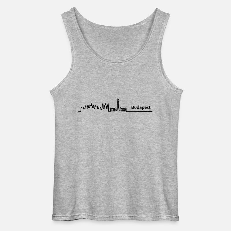 budapest skyline - Gildan Männer Tank Top - Grau meliert