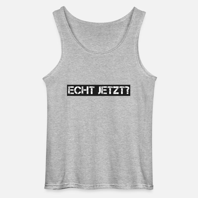 Spruch: echt jetzt - Gildan Männer Tank Top - Grau meliert