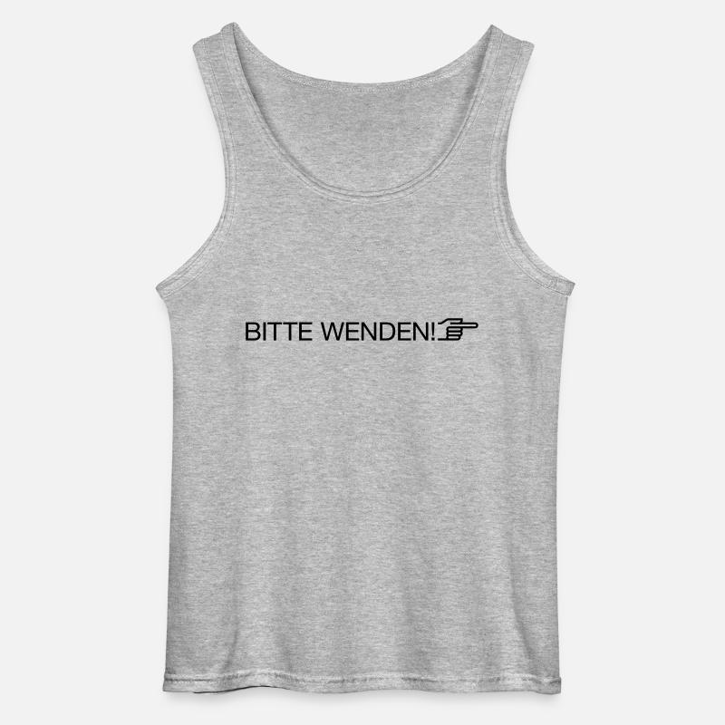 "bitte wenden" - Gildan Männer Tank Top - Grau meliert