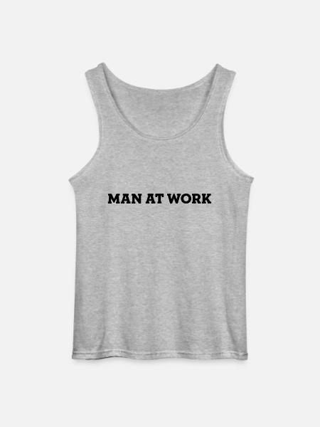 MAN AT WORK - Gildan Männer Tank Top - Grau meliert