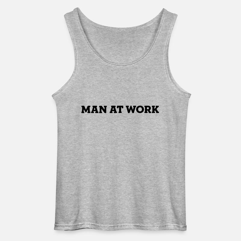 MAN AT WORK - Gildan Männer Tank Top - Grau meliert