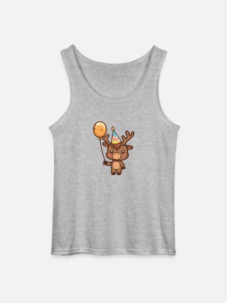 Moose Birthday Comic Cute - Gildan Men’s Tank Top - sports grey