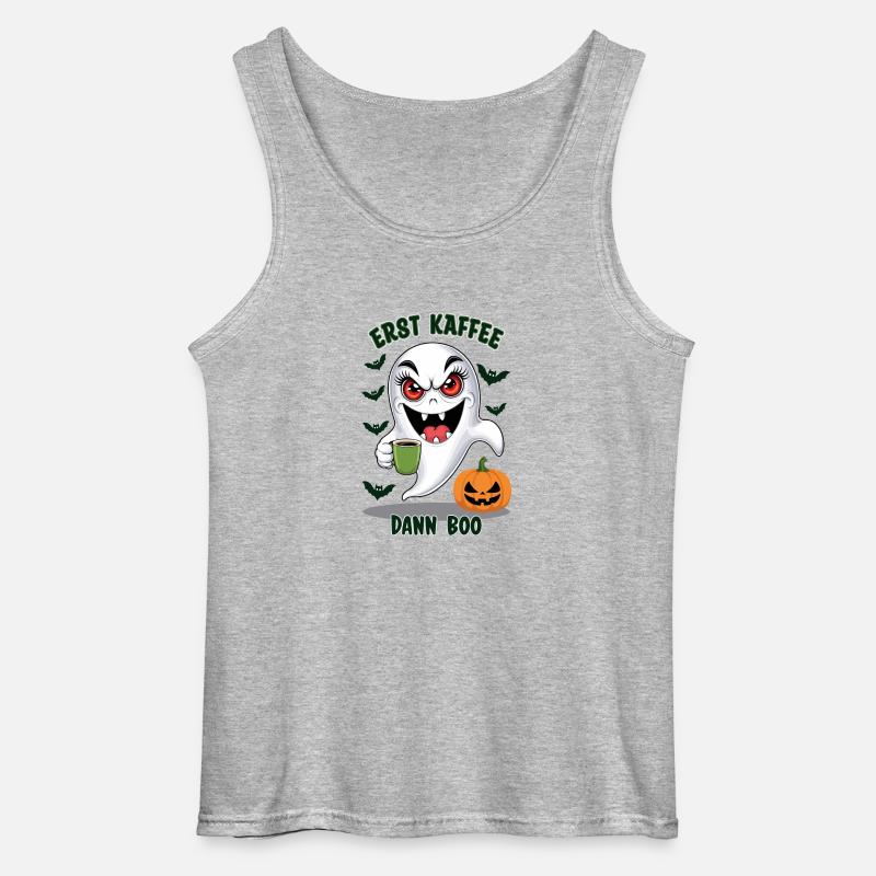 Böser Geist mit Kaffee - Gildan Männer Tank Top - Grau meliert