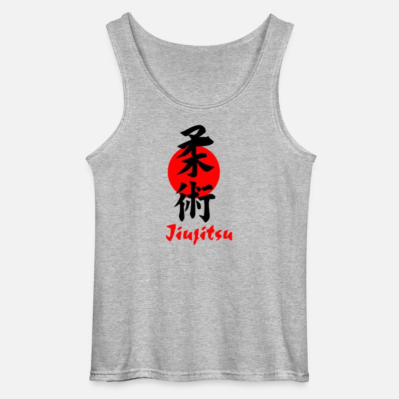 Jiujitsu Logo oder Emblem Kanji schwarz - Gildan Männer Tank Top - Grau meliert
