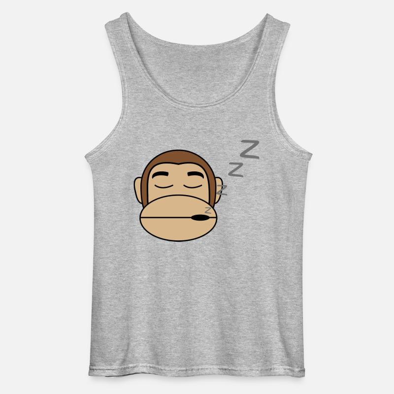 Affe Schläft Geschenk Idee - Gildan Männer Tank Top - Grau meliert