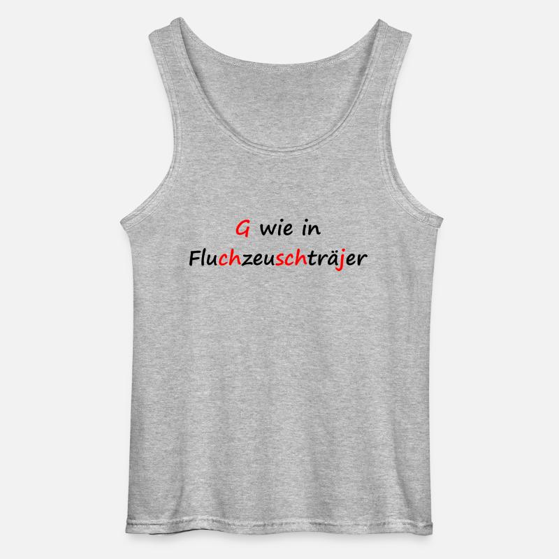 Fluchzeuschträjer Spruch / Dialekt / Kölsch - Gildan Männer Tank Top - Grau meliert