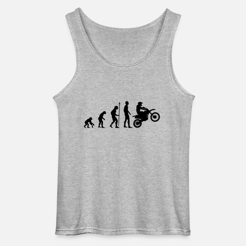Motorrad Evolution - Gildan Männer Tank Top - Grau meliert