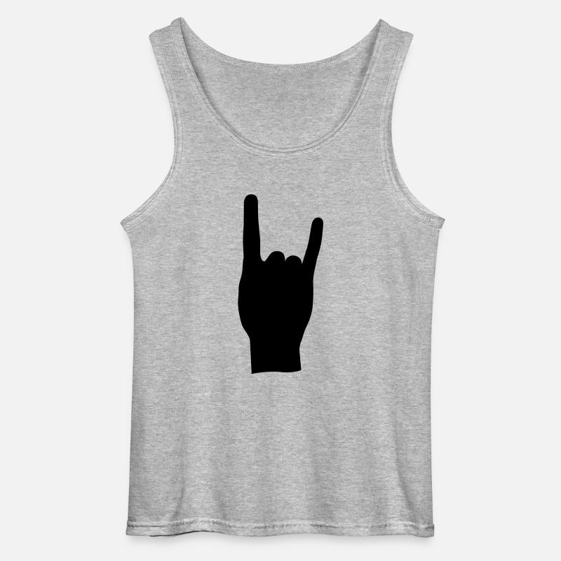 Rock and roll hand de - Gildan Männer Tank Top - Grau meliert