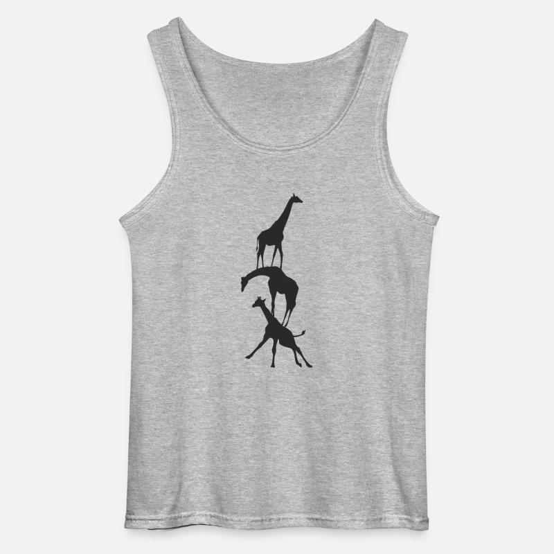Giraffe - Gildan Männer Tank Top - Grau meliert