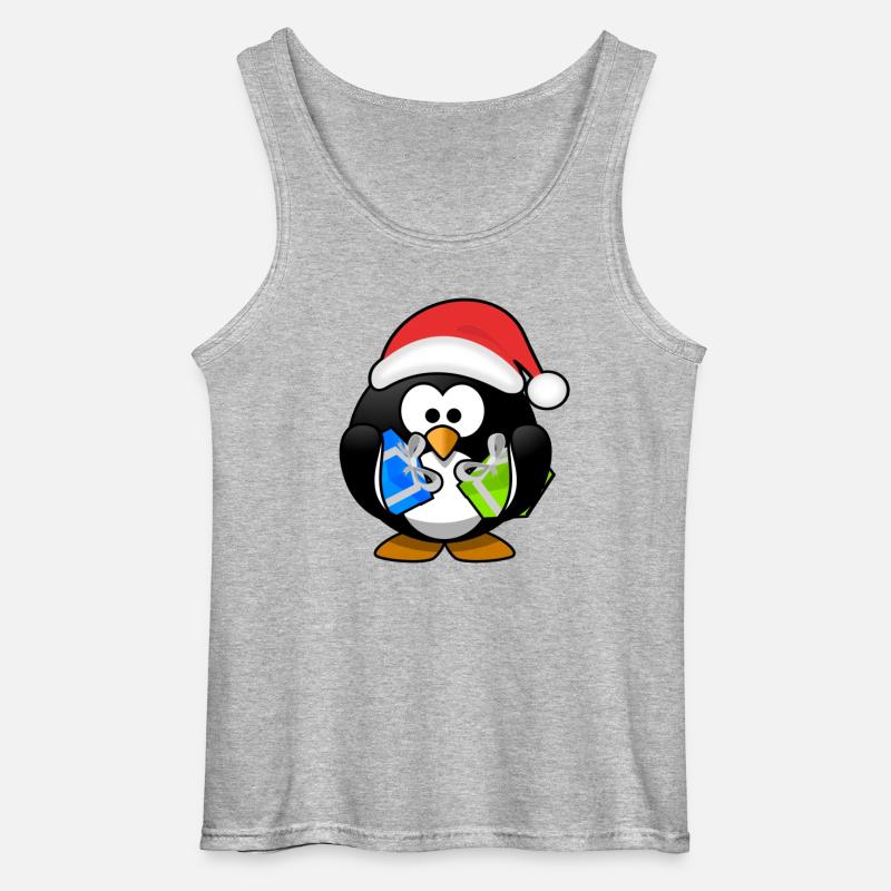pinguin weihnachten - Gildan Männer Tank Top - Grau meliert