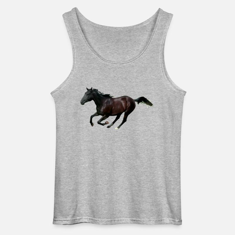 Pferd - Gildan Männer Tank Top - Grau meliert
