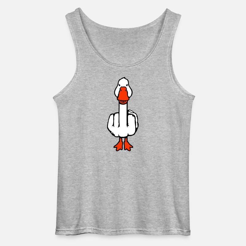Gans Mittelfinger Rebell Sarkastisch Beleidigung - Gildan Männer Tank Top - Grau meliert