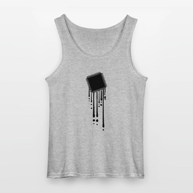 processor melt drops graffiti cpu computer Gildan Men’s Tank Top