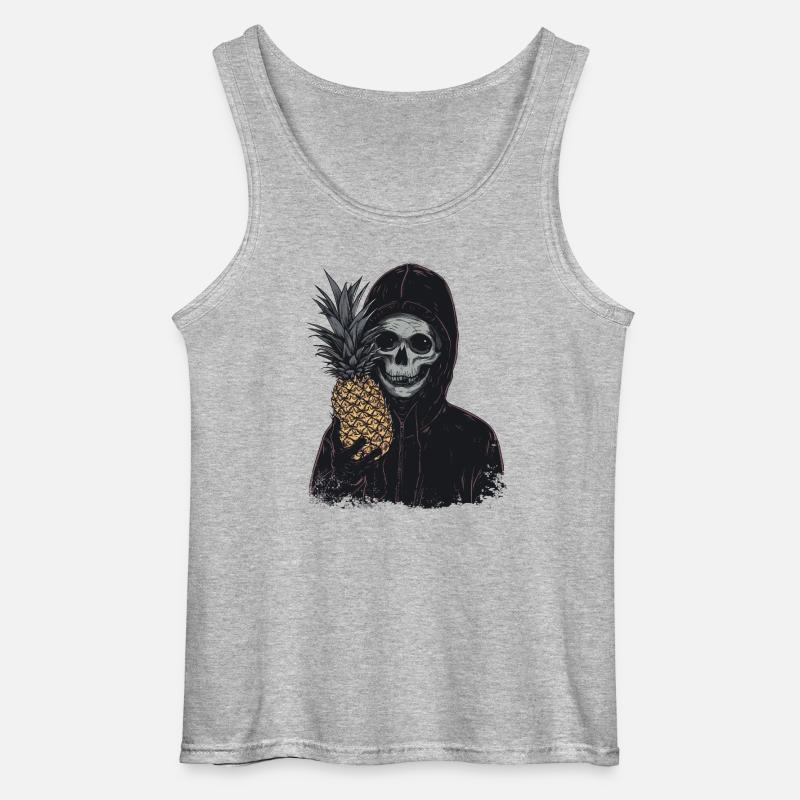 Ananas Horror Schädel - Gildan Männer Tank Top - Grau meliert