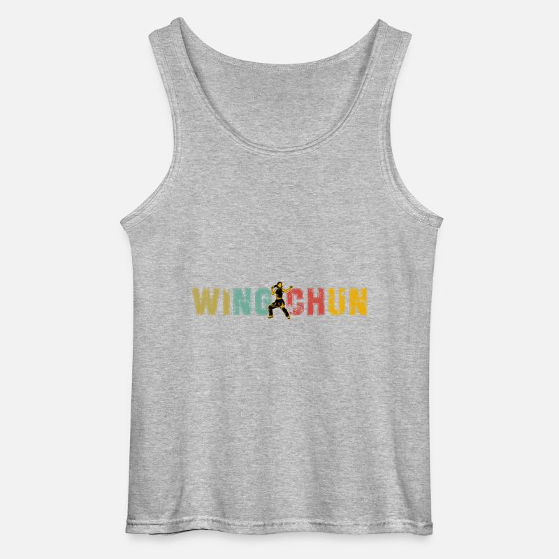 Wing Chun - Gildan Männer Tank Top - Grau meliert
