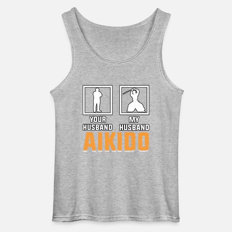 Aikido Ehemann - Gildan Männer Tank Top - Grau meliert
