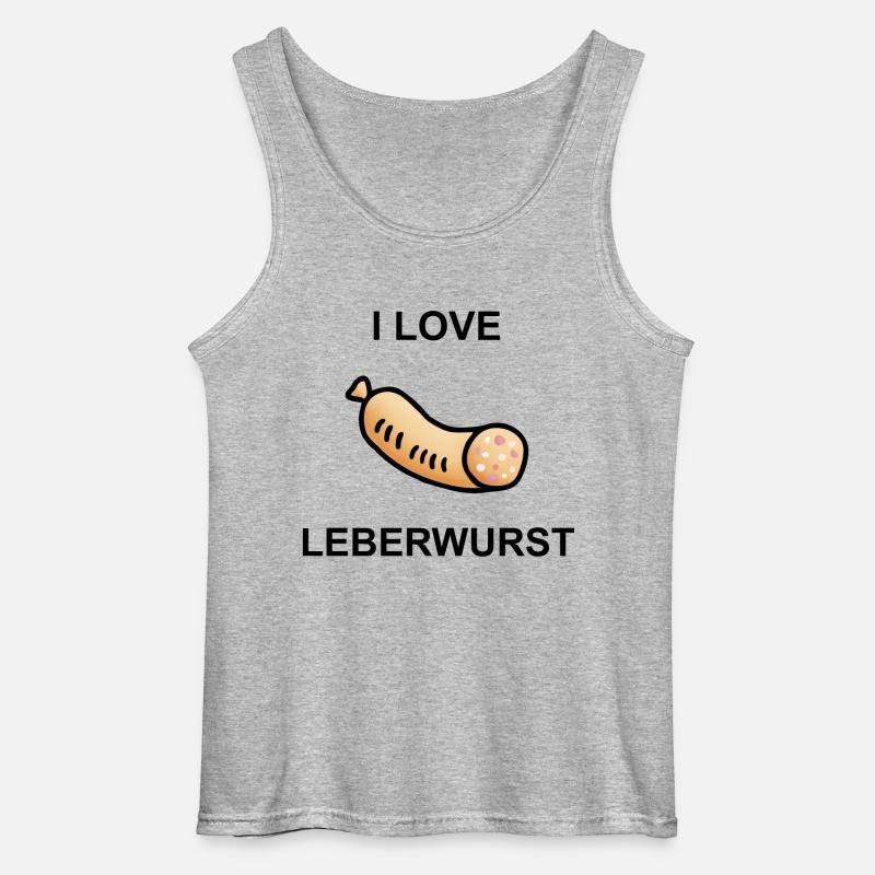 Wurstesser - I Love Leberwurst - Gildan Männer Tank Top - Grau meliert