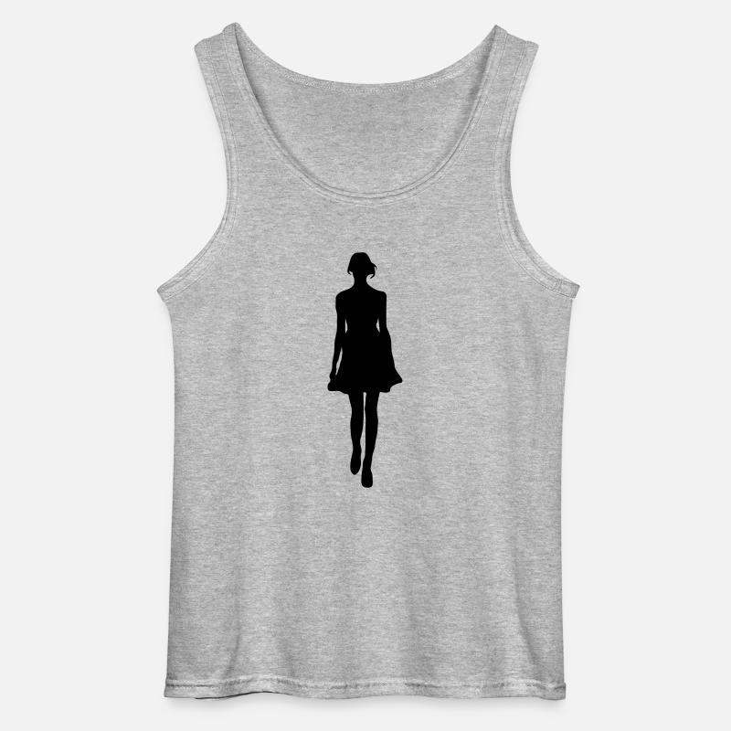 Frau Körper Silhouette Vektor-Design - Gildan Männer Tank Top - Grau meliert