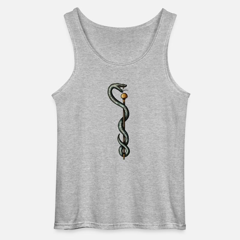 Aesculapstab - Gildan Männer Tank Top - Grau meliert