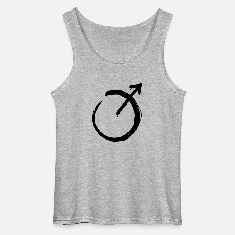 Mars Astrologie Symbol - Gildan Männer Tank Top - Grau meliert