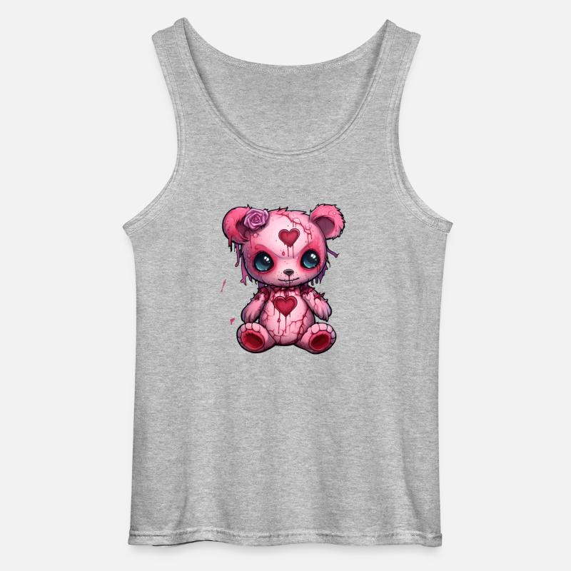 Bär Voodoo Goth Ästhetik - Gildan Männer Tank Top - Grau meliert
