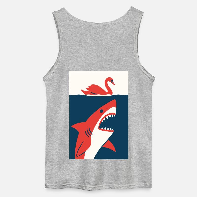 Schwan trifft Hai #2 - Gildan Männer Tank Top - Grau meliert