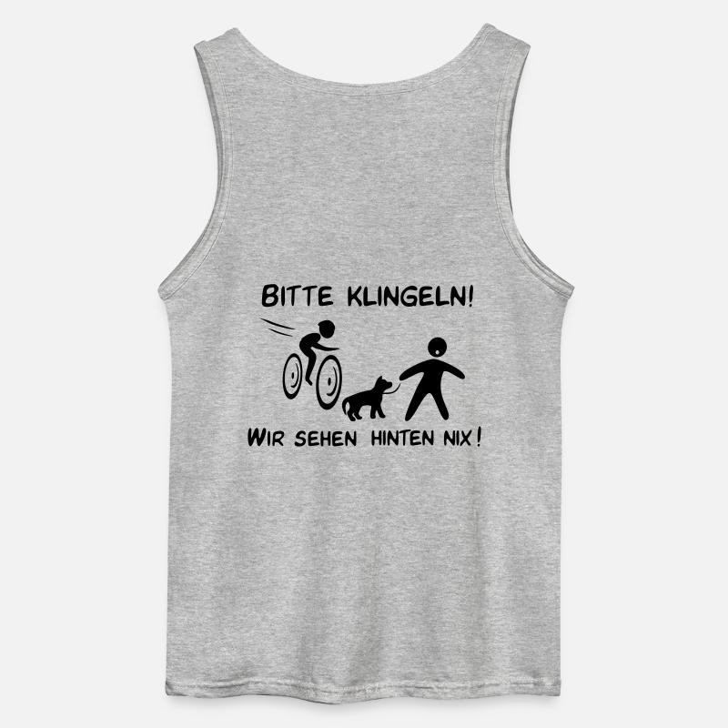 Bitte klingeln! Radfahrer-Hund - Gildan Männer Tank Top - Grau meliert