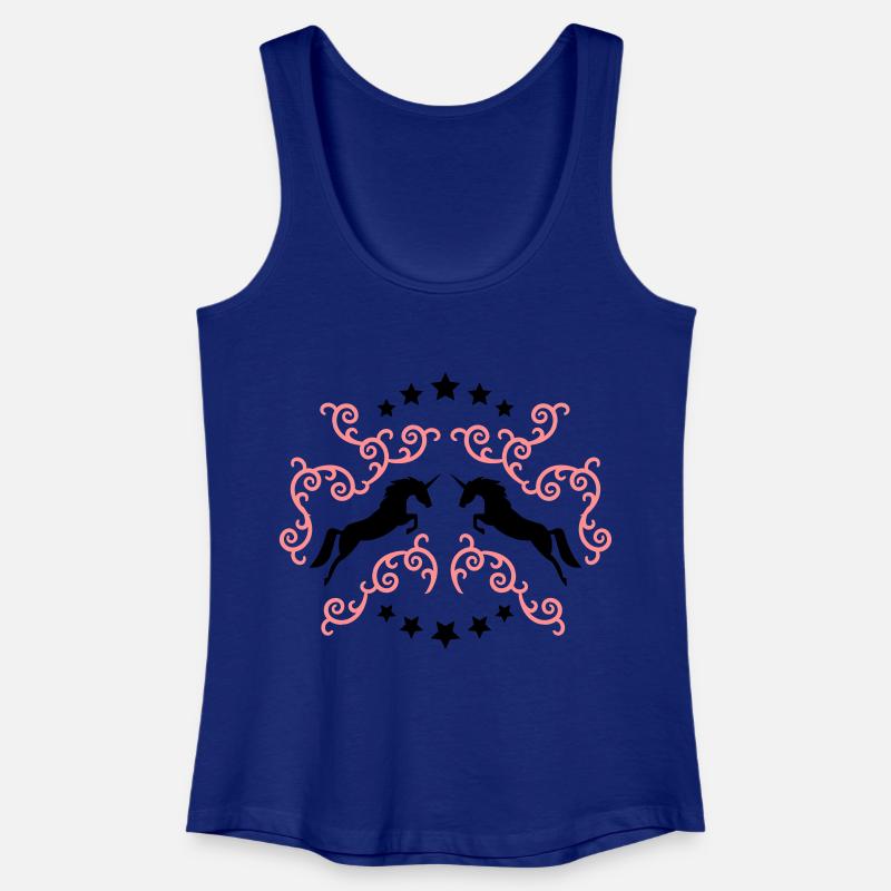 Jumping Unicorns -Springende Einhörner - Frauen Bio Tank Top - Königsblau