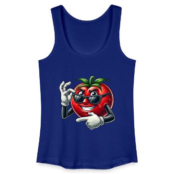 Cool Tomate Lunettes de Soleil Dessin Animé Veggie Fun - Débardeur bio Femme - bleu roi - Devant