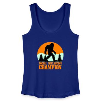 big foot social distancing - Frauen Bio Tank Top - Königsblau - Vorne