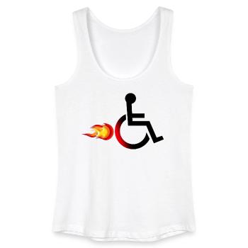 Utilisateur d’un fauteuil roulant avec des flammes # - Débardeur bio Femme - blanc - Devant