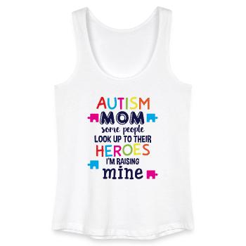 Autismus Mama Manche Leute schauen zu Helden auf - Frauen Bio Tank Top - Weiß - Vorne