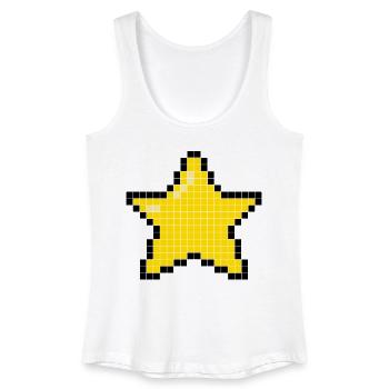 Verpixelter goldener Stern - Frauen Bio Tank Top - Weiß - Vorne
