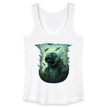 Taucher unter Wasser - Frauen Bio Tank Top - Weiß - Vorne