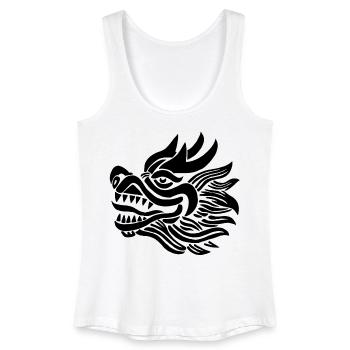 Tête de dragon chinois (noir) - Débardeur bio Femme - blanc - Devant