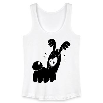 Lustiger schwarzer Hund - Frauen Bio Tank Top - Weiß - Vorne