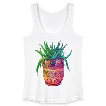 Aloe You Succulent Plant Gardening Gardener - Women’s Organic Tank Top - white - Front