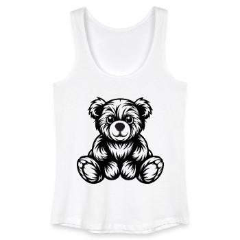 Mignon Monochrome Teddy Bear Design - Débardeur bio Femme - blanc - Devant