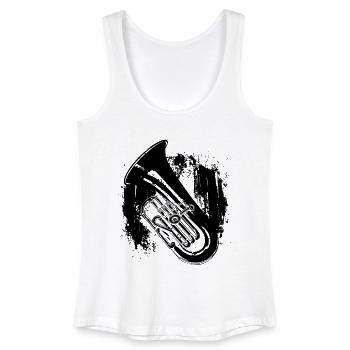 Tuba Drawing - Women’s Organic Tank Top - white - Front