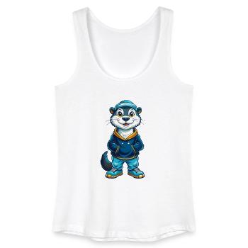loutre cool kawaii dessin animé personnage clipart - Débardeur bio Femme - blanc - Devant