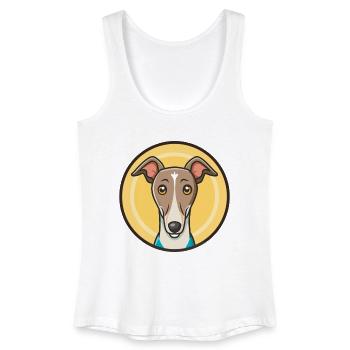 lévrier chien race dessin animé Kawaii Clipart Animal - Débardeur bio Femme - blanc - Devant